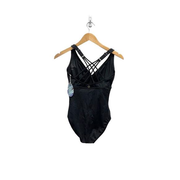PrAna Kayana One Piece Swimwear Criss-Cross D-Cup Black - Picture 4 of 7